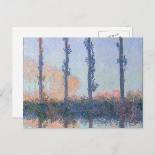 Die vier Bäume von Claude Monet Postkarte (Vorne/Hinten)