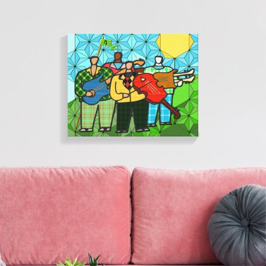 Die vier Duffers (gearbeitete Leinwand) Leinwanddruck (Insitu (Wohnzimmer))