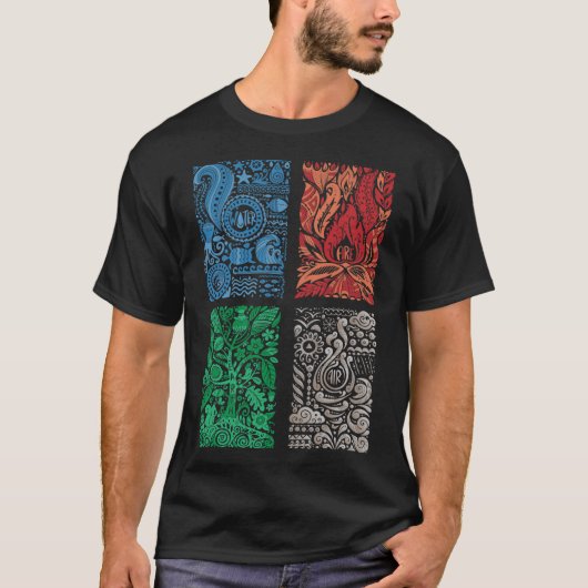 Die vier Elemente der Natur vintage T-Shirt (Vorderseite)