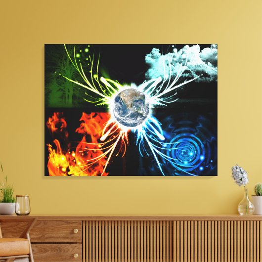 Die vier Elemente Leinwanddruck (Insitu (Wohnzimmer))