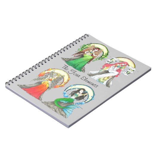 Die vier Elemente - Notizbuch Notizblock (Linke Seite)