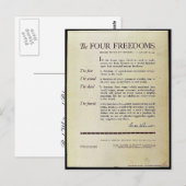 Die vier Freiheiten Postkarte (Vorne/Hinten)