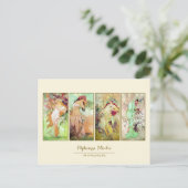 Die vier Jahreszeiten, Alphonse Mucha Postkarte (Stehend Vorderseite)