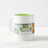 Die vier Jahreszeiten eines Keeshond | Keeshond Ca Zweifarbige Tasse (Vorderseite Links)