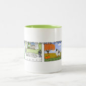 Die vier Jahreszeiten eines Keeshond | Keeshond Ca Zweifarbige Tasse (Mittel)