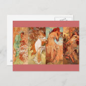 Die vier Jahreszeiten - Jugendstil Postkarte (Vorne/Hinten)