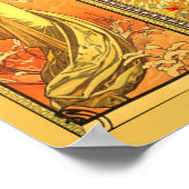 Die vier Jahreszeiten - von Alfons Mucha Poster (Ecke)