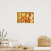 Die vier Jahreszeiten - von Alfons Mucha Poster (Küche)