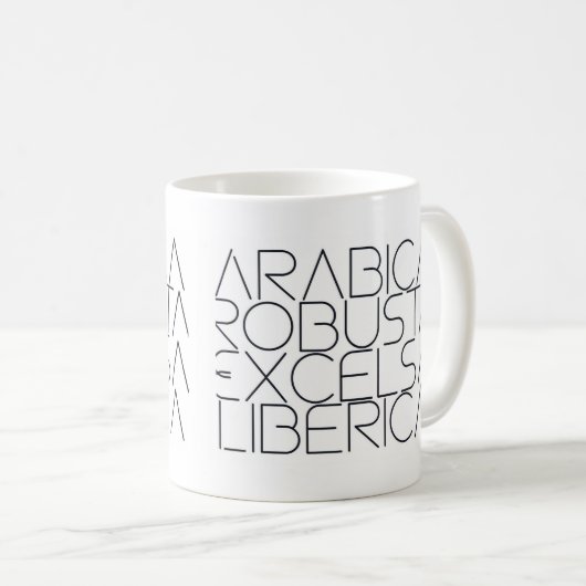 Die vier Kaffeesorten Kaffeetasse (VorderseiteRechts)