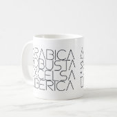 Die vier Kaffeesorten Kaffeetasse (Vorderseite Links)