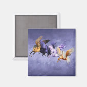 Die vier Pegasi-fliegenden Pferde Pegasus-Hengste Magnet (Vorderseite/Rückseite)