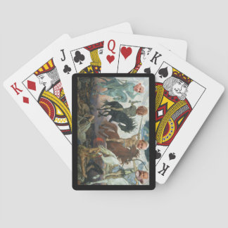 Die vier Pferde der Apokalypse, die Karten spielen Spielkarten
