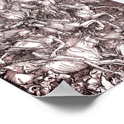 Die vier Pferde der Apokalypse (Dürer, 1498) Poster (Ecke)