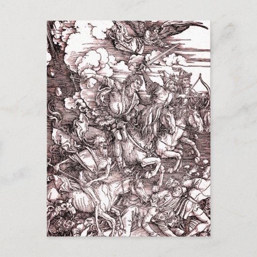 Die vier Pferde der Apokalypse (Dürer, 1498) Postkarte (Vorderseite)