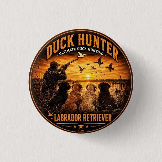Die vier Retriever – Entenjagd Button (Vorderseite)