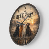 Die vier Retriever – Entenjagd  Große Wanduhr (Winkel)