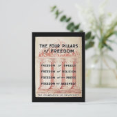 Die vier Säulen der Freiheit Postkarte (Stehend Vorderseite)