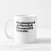 Die vier Vorvatergegenden des Berges Rushmore Kaffeetasse (Links)