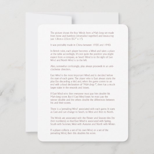 Die vier Winde - Erläuternde Karte (Rückseite)