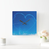 Die viereckige Wanduhr des herzförmigen Flugzeug (Zuhause)