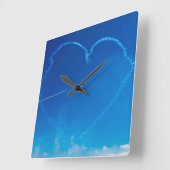 Die viereckige Wanduhr des herzförmigen Flugzeug (Winkel)