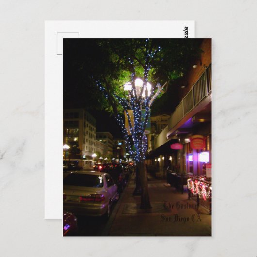 Die Viertel der Gaslampen Postkarte (Vorne/Hinten)