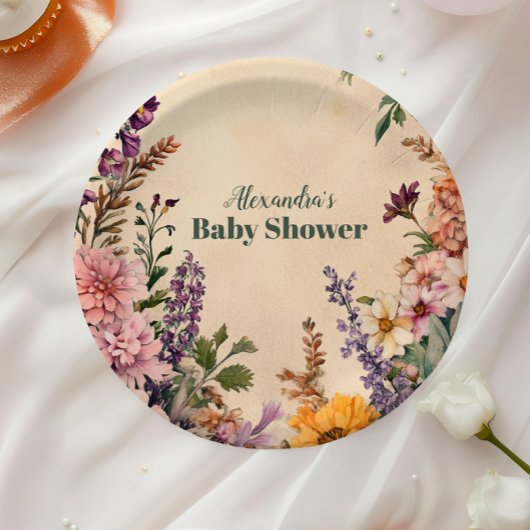 Die Viktorianische Jugendstil-Babydusche Pappteller