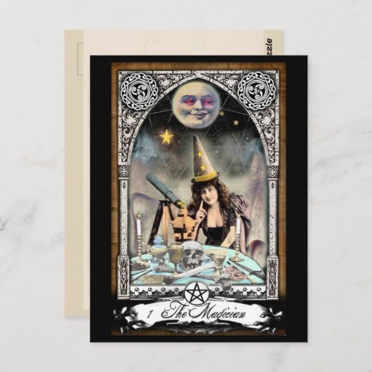 Die Viktorianische Magician Tarot Card Postkarte (Vorne/Hinten)