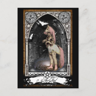 Die viktorianische Narr-Tarotkarte Postkarte