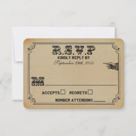 Die Viktorianische Steampunk-Hochzeitssammlung RSVP Karte