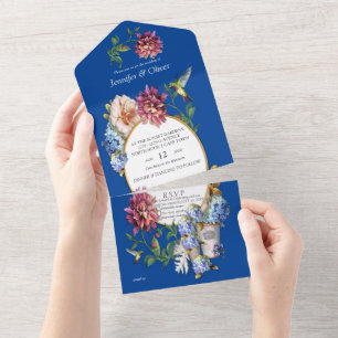 Die Viktorianische Wasserfarbe der Flora All In One Einladung