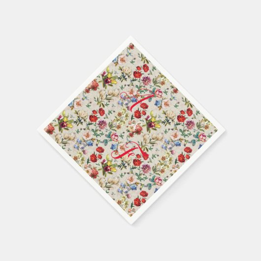 Die Viktorianische Wasserfarbe der Flora Serviette (Ecke)