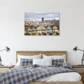 Die Viktorianischen Pink Ladys-Häuser im Stil Leinwanddruck (Insitu (Schlafzimmer))