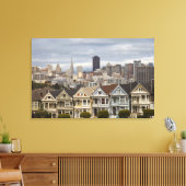 Die Viktorianischen Pink Ladys-Häuser im Stil Leinwanddruck (Insitu (Wohnzimmer))