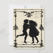 Die viktorianischen Wedding KinderSilhouetten Dankeskarte (Vorderseite)