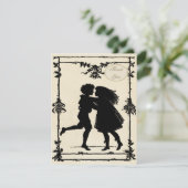 Die viktorianischen Wedding KinderSilhouetten Dankeskarte (Stehend Vorderseite)