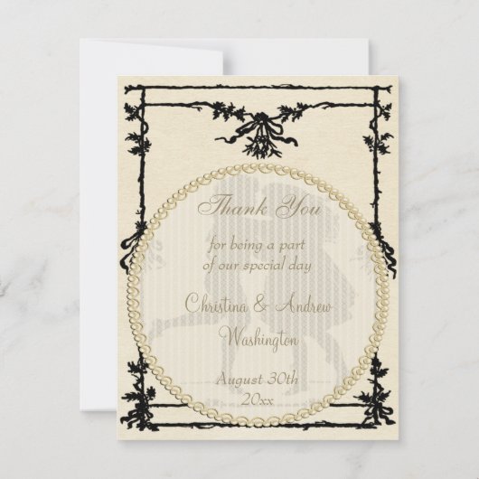 Die viktorianischen Wedding KinderSilhouetten Dankeskarte (Rückseite)