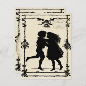 Die viktorianischen Wedding KinderSilhouetten Dankeskarte (Vorne/Hinten)
