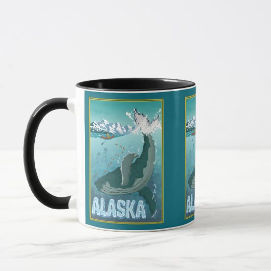 Die Vintage Alaskan-Reiseumarmung Tasse (Links)