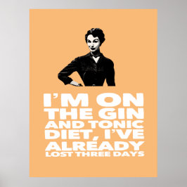 Die Vintage Dame Gin und Tonic Diet Poster