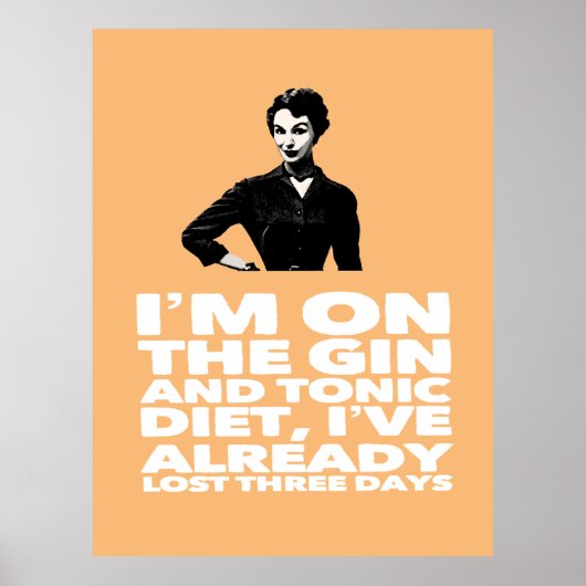 Die Vintage Dame Gin und Tonic Diet Poster (Vorne)