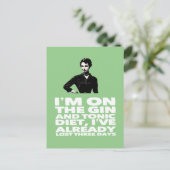 Die Vintage Dame Gin und Tonic Diet Postkarte (Stehend Vorderseite)