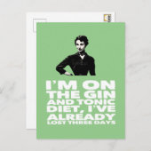 Die Vintage Dame Gin und Tonic Diet Postkarte (Vorne/Hinten)