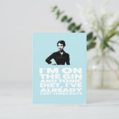 Die Vintage Dame Gin und Tonic Diet Postkarte (Stehend Vorderseite)