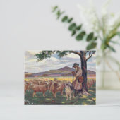 Die Vintage Einstellung der Schafe Postkarte (Stehend Vorderseite)