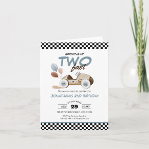 Die Vintage Farbe des zweiköpfigen Geburtstagskraf Einladung