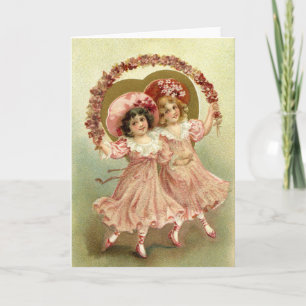 Die Vintage Freundschaft des rosa Valentinstag Feiertagskarte
