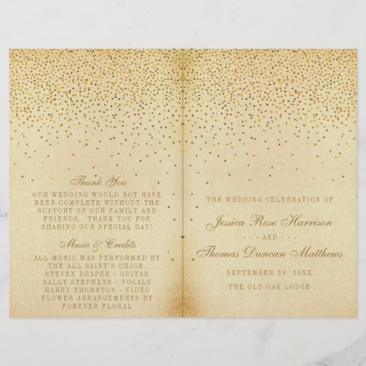 Die Vintage Glam Gold Confetti Wedding Collection (Vorderseite)