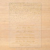 Die Vintage Glam Gold Confetti Wedding Collection Acryleinladungen (Vorderseite)