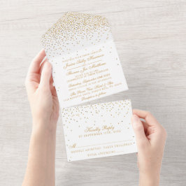Die Vintage Glam Gold Confetti Wedding Collection All In One Einladung